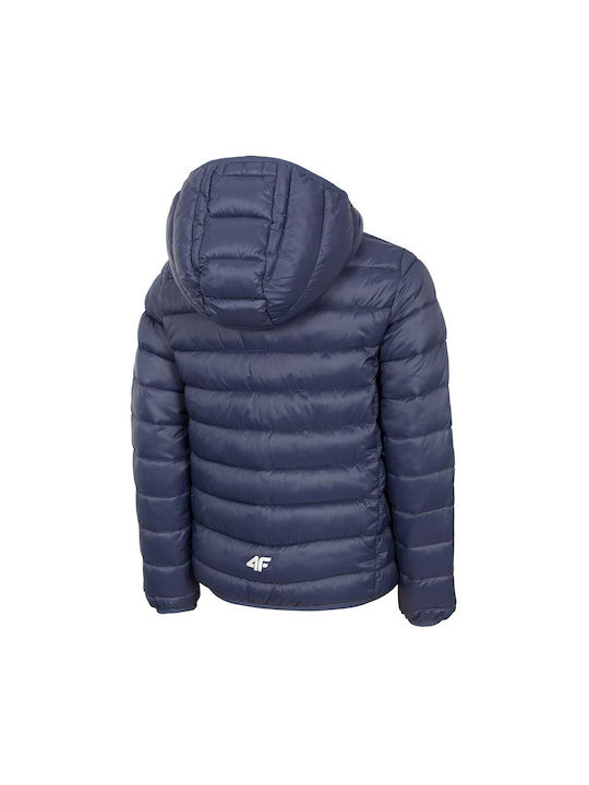 4F Kinderjacke Kurz mit Kapuze Blau