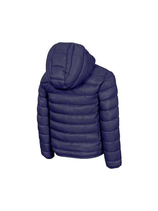 4F Wasserdicht Kinderjacke Lang mit Kapuze Blau