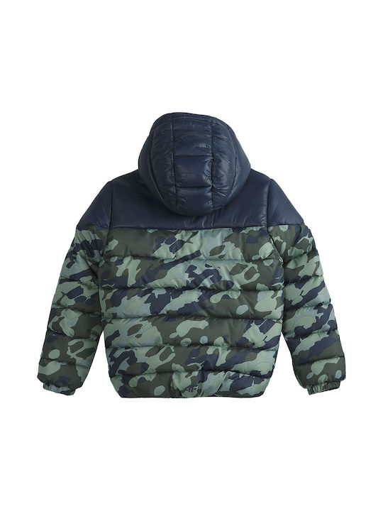 4F Kids Quilted Jacket short Hooded Blue