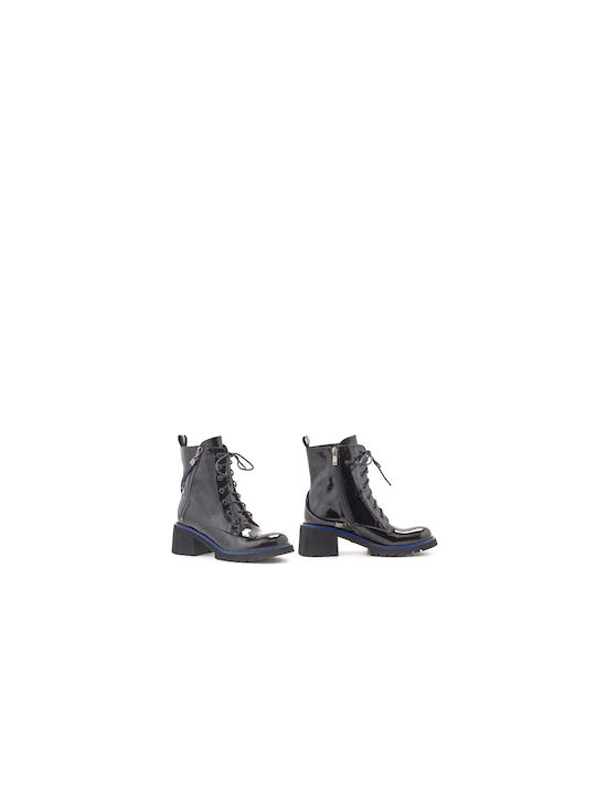 19V69 Women's Ankle Boots made of Patent Leather Black