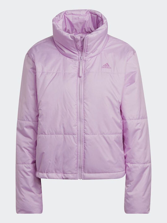Insulated Women's Short Puffer Jacket for Winter Lilacc