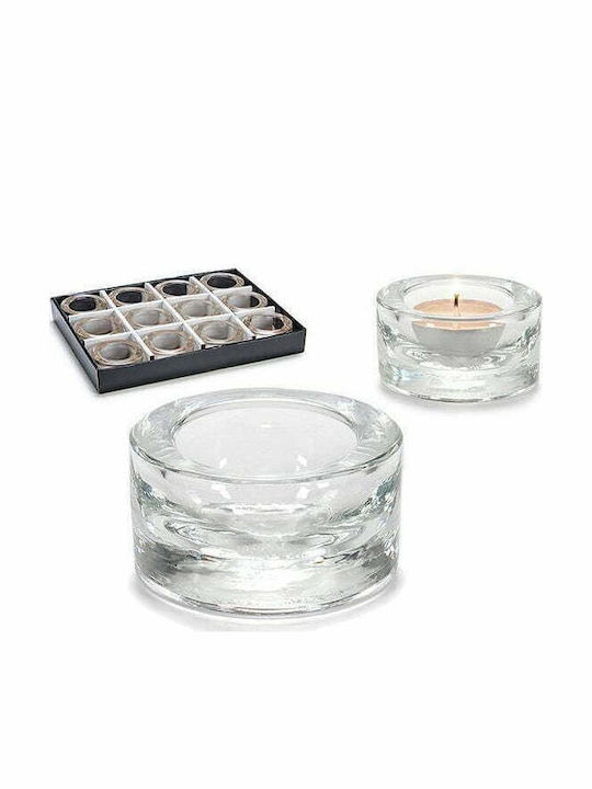 BigBuy Candle Holder suitable for Tealights Crystal Transparent 7x7x3.5cm 1pcs