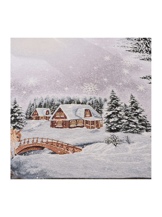 Teoran Christmas Tablecloth Fabric Gray L180xW140cm.
