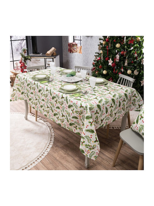 Teoran Weihnachtlich Tischtuch Stoff Grün L180xB135cm.