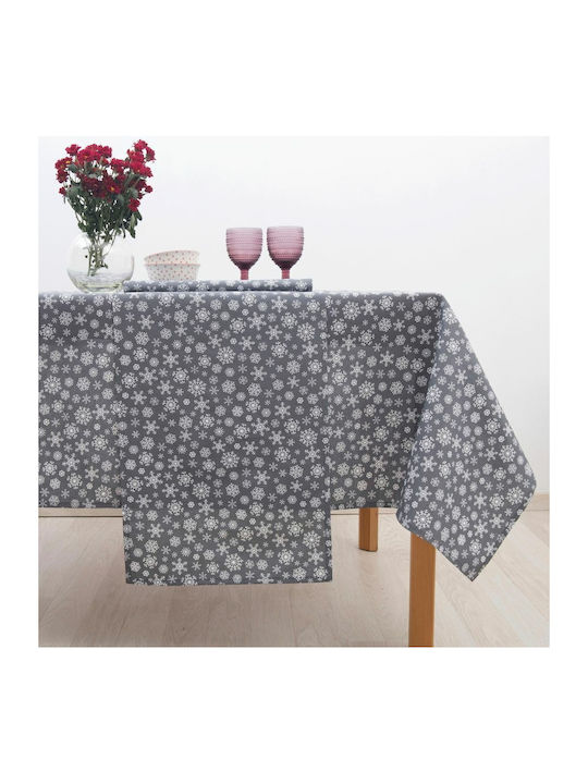 Dimeco Christmas Tablecloth Fabric Gray L180xW135cm 1pcs