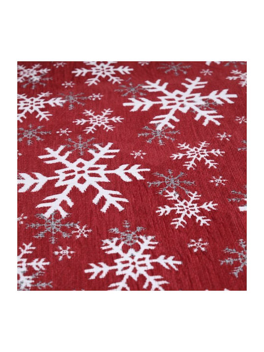 Dimeco Chenille Ornament de Crăciun Față de masă Material textil Roșu M135xL135cm 1buc