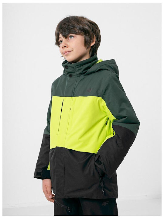 Kinder Sportjacke Kurz mit Kapuze Gelb