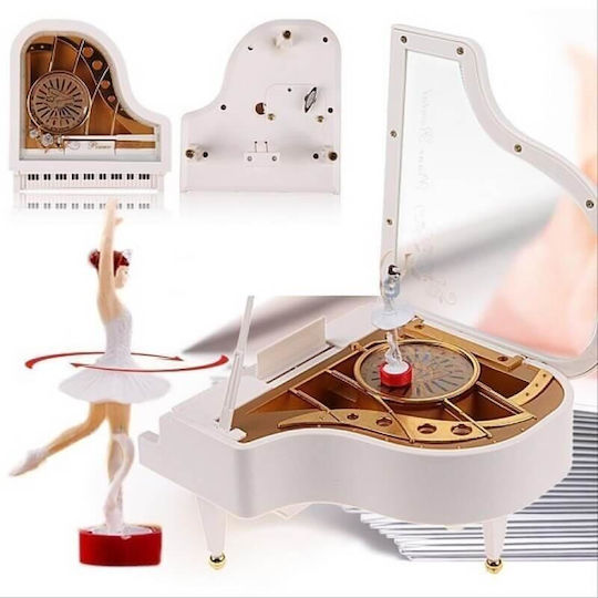 Instrument Muzical Decorativ Plastic White Pian 16x14.5x17cm 1buc