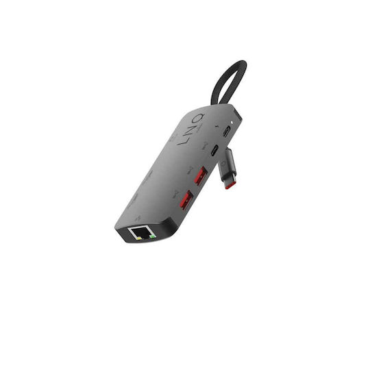 LinQ LNQ USB-C Docking Station με HDMI 4K PD Ethernet Γκρι