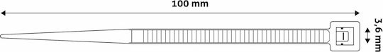 Entac Δεματικά Καλωδίων Πλαστικά 100mmx3.6mm σε Μαύρο χρώμα (50τμχ) (ECT-3.6-100-B)
