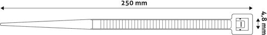 Entac Δεματικά Καλωδίων Πλαστικά 250mmx4.8mm σε Μαύρο χρώμα (50τμχ) (ECT-4.8-250-B)