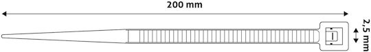 Entac Δεματικά Καλωδίων Πλαστικά 200mmx2.5mm σε Λευκό χρώμα (50τμχ) (ECT-2.5-200-W)
