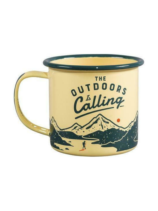 Wild & Wolf Gentlemen's Hardware Outdoors is Calling Enamel Cup Yellow 325ml