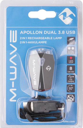 M-Wave Apollon 2 In 1 Vorderseite Fahrradlicht LED
