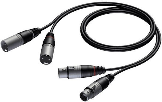Procab Cable XLR male - 2x XLR female 1.5m (CLA736/1.5)