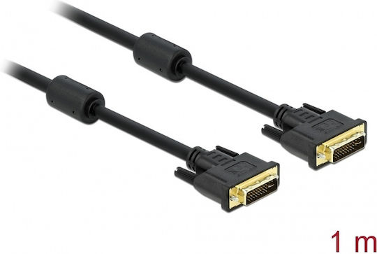 DeLock 1m DVI-I male to DVI-I male Cable Black (83110)