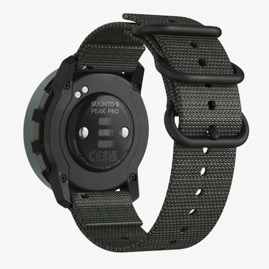 Suunto 9 Peak Pro Titanium 43mm Αδιάβροχο Smartwatch με Παλμογράφο (Forest Green)