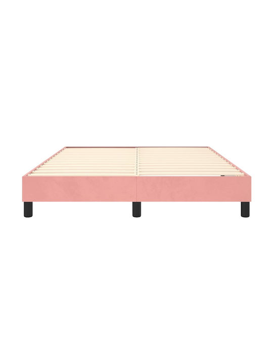 Saltea Dublă Tapitată cu Material Roz pentru Saltea 140x190cm