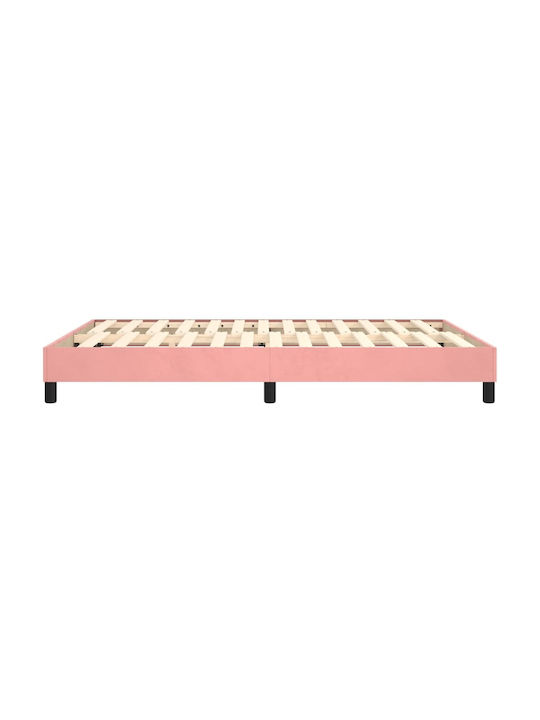 Saltea Dublă Tapitată cu Material Roz pentru Saltea 140x190cm
