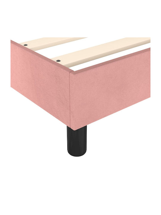 Saltea Dublă Tapitată cu Material Roz pentru Saltea 140x190cm