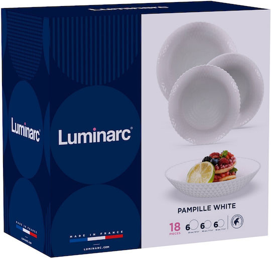 Luminarc Σερβίτσιο Πιάτων από Πορσελάνη Λευκό 18τμχ