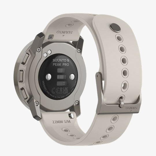 Suunto 9 Peak Pro Titanium 43mm Waterproof Smartwatch with Heart Rate Monitor (Titanium Sand)
