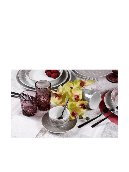 Cryspo Trio Plaza Σετ Φλιτζάνια Καφέ από Πορσελάνη Γκρι 100ml 6τμχ