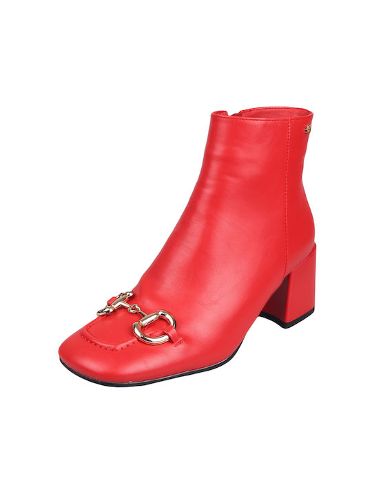 Gianna Kazakou Tirpe Women's Medium Heel Ankle Boots Red