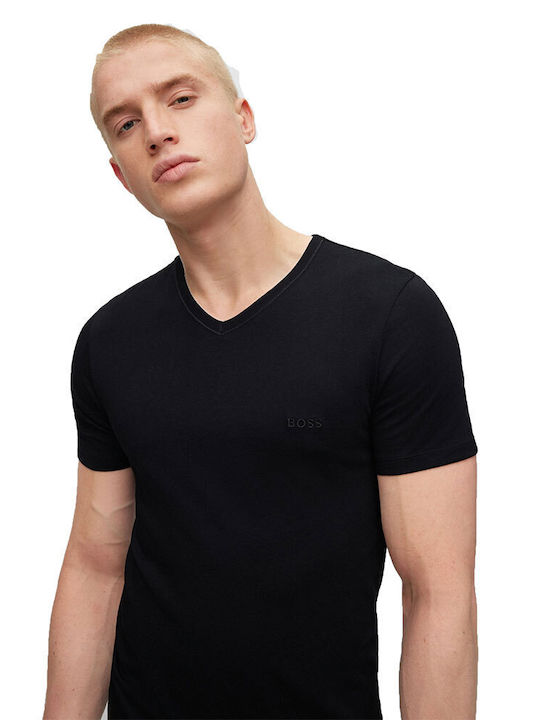 Men's Undershirts Short-sleeved in Black Color 3Pack