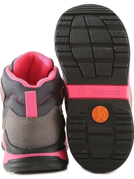 Anatomical Leather Kids Snow Boots with Velcro Pink