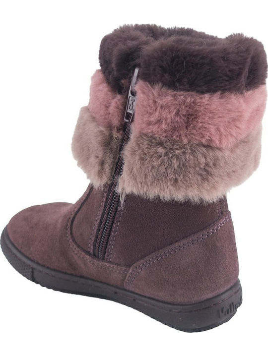 Berenjena Anatomische Suede Kinderstiefel mit Reißverschluss Lila
