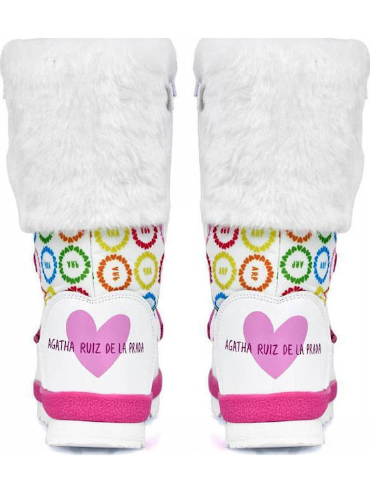 Anatomische Kinder-Schneestiefel mit Reißverschluss Weiße