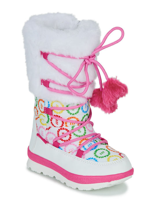 Anatomische Kinder-Schneestiefel mit Reißverschluss Weiße
