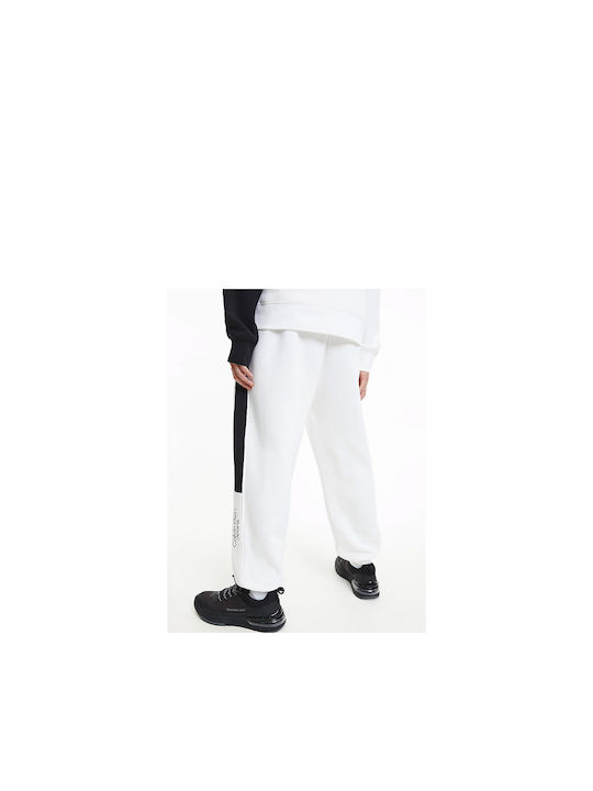 Calvin Klein Men's Sweatpants with Rubber White