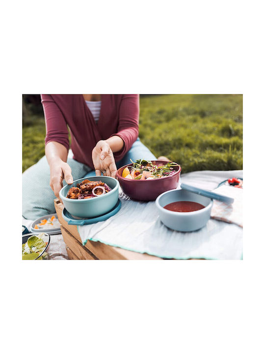 Mepal Cirqula Round Lunch Box Plastic Nordic Blue 3pcs