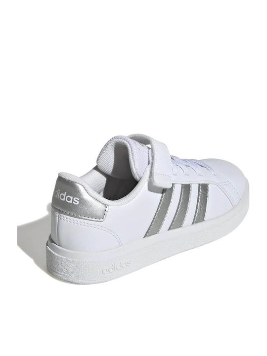 Grand Court Grand Court 2.0 Kids Sneakers with Scratch Matte Silver / Cloud White