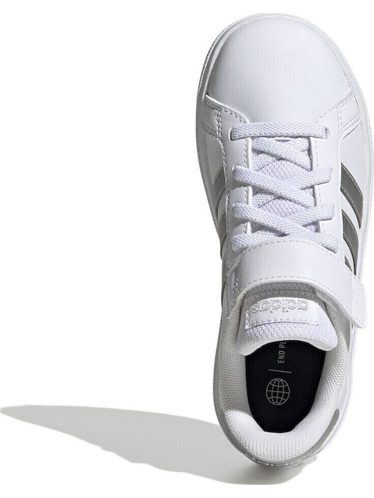 Grand Court Grand Court 2.0 Kids Sneakers with Scratch Matte Silver / Cloud White