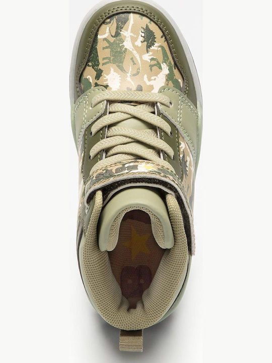 Bull Boys Sneakers Детски маратонки High Светещи Каки