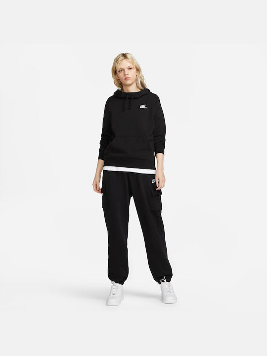 Nike Παντελόνι Γυναικείας Φόρμας με Λάστιχο Μαύρο Fleece