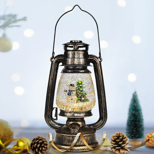 Snowman Christmas Decorative Illuminated Traffic Light with Snowman Battery 15.2x11.5x26cm