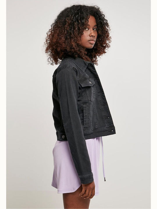 Kurz Damen Jeansjacke Schwarz