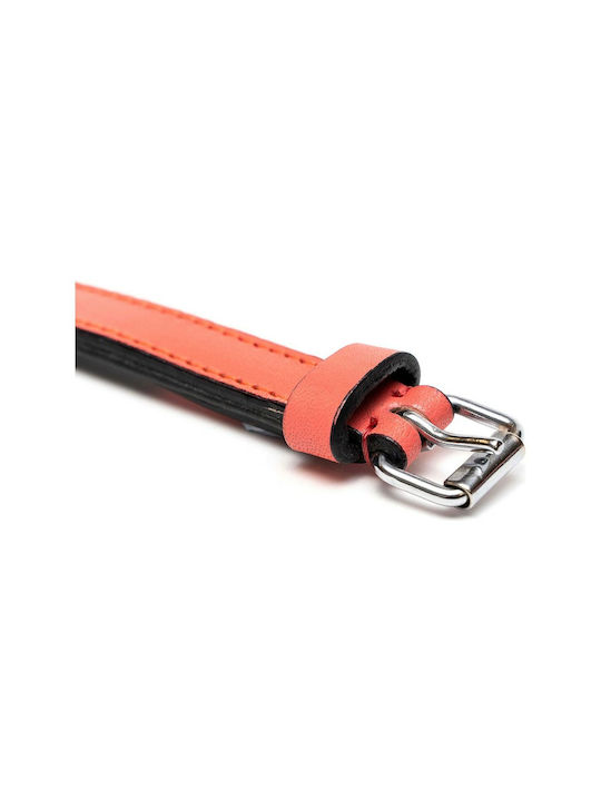 Gloriapets Soft Padded Κολάρο Σκύλου Δερμάτινο σε Ροζ χρώμα 15mm x 30cm