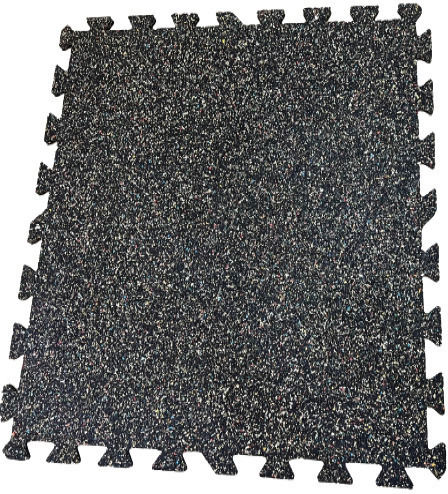 Luxury Fitness Δάπεδο Παζλ Γυμναστηρίου Μαύρο 97x97x1.5cm 1τμχ