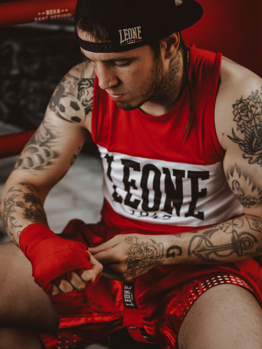 Leone Shock Boxing Singlet AB224 Ανδρική Αμάνικη Μπλούζα για Boxing Κόκκινη