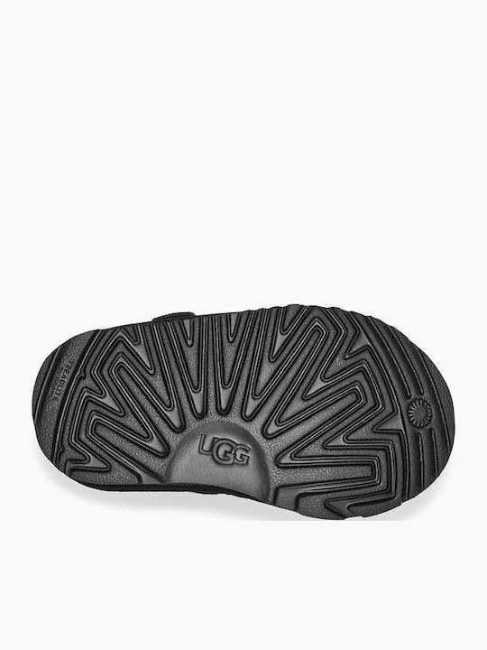 Neumel Snapback Suede Kids Boots with Velcro Black
