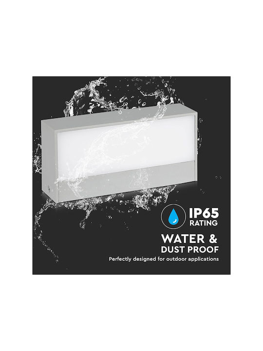 V-TAC Wall-Mounted Outdoor Ceiling Light LED IP65 12W with Cool White Light Double Beam 23x10x9εκ.