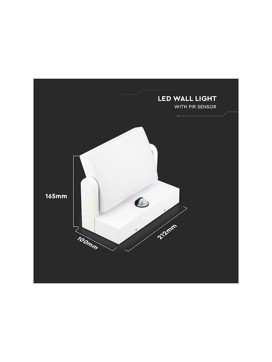 V-TAC Wall-Mounted Outdoor Ceiling Light LED IP65 17W with Warm White Light 21.2x16.5x10εκ.