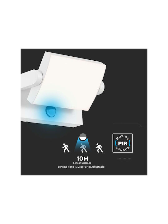 V-TAC Wall-Mounted Outdoor Ceiling Light LED IP65 17W with Warm White Light 21.2x16.5x10εκ.