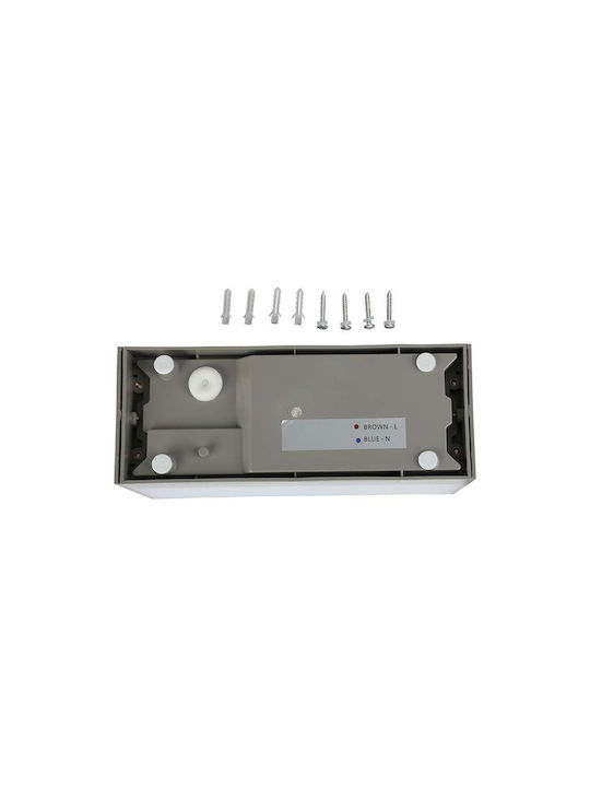 V-TAC Wall-Mounted Outdoor Ceiling Light LED IP65 12W with Natural White Light Double Beam 23x10x9εκ.