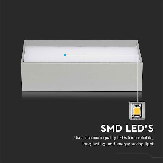 V-TAC Aplica de exterior montată pe perete LED IP65 12W cu Alb Natural Lumină Dublu Fascicul 23x10x9εκ.